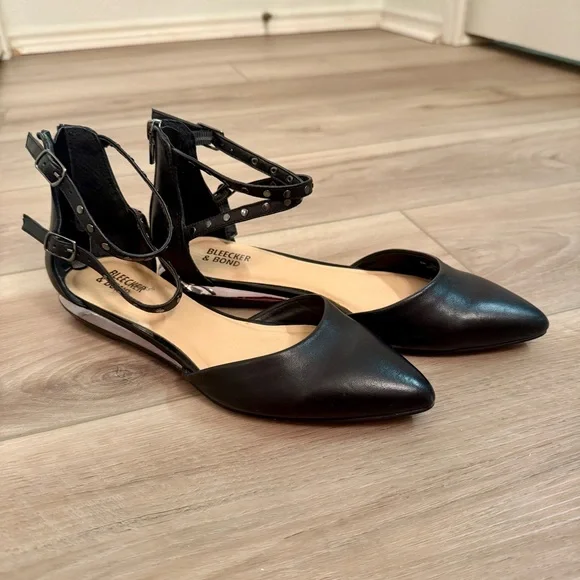 Bleecker & Bond| EUC Women’s Black Ankle Strap Ballet Flats in Size 7 - Picture 3 of 12